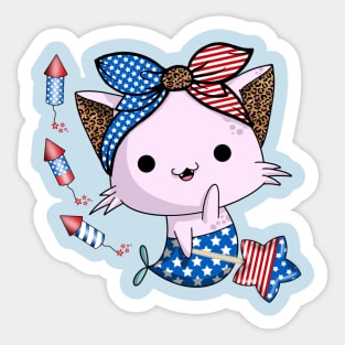 4th of July cat Sticker